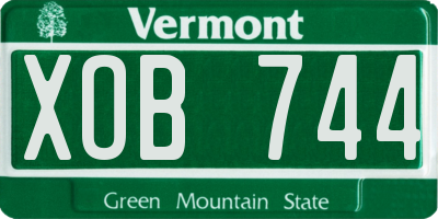 VT license plate XOB744