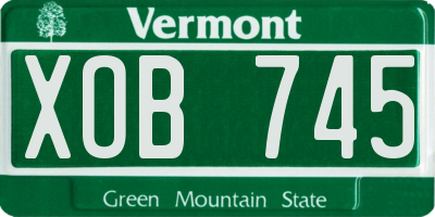 VT license plate XOB745