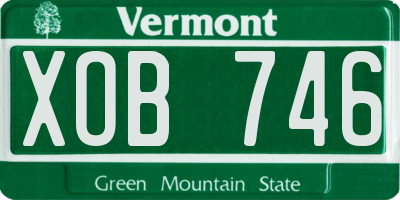 VT license plate XOB746
