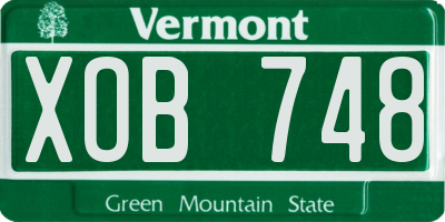 VT license plate XOB748