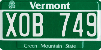VT license plate XOB749