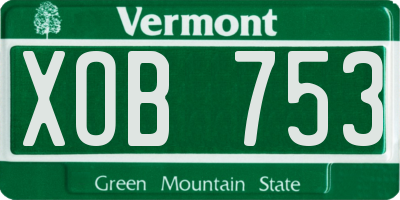 VT license plate XOB753
