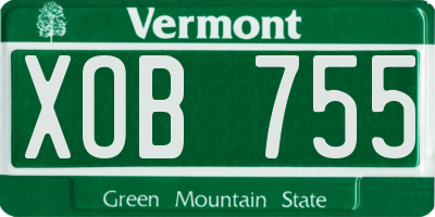 VT license plate XOB755