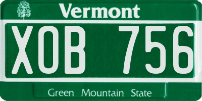 VT license plate XOB756