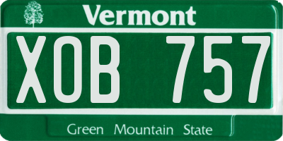 VT license plate XOB757