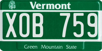 VT license plate XOB759