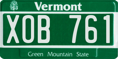 VT license plate XOB761