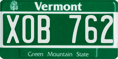 VT license plate XOB762