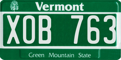 VT license plate XOB763