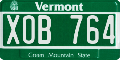 VT license plate XOB764