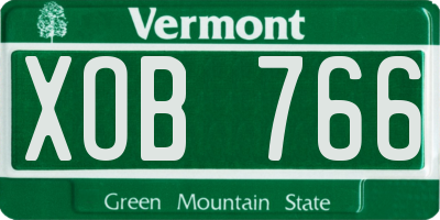 VT license plate XOB766