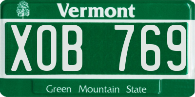 VT license plate XOB769