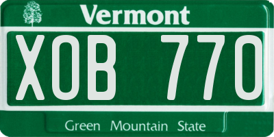 VT license plate XOB770
