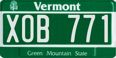 VT license plate XOB771