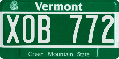 VT license plate XOB772