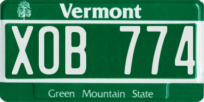 VT license plate XOB774