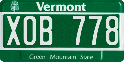 VT license plate XOB778