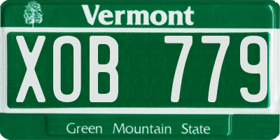 VT license plate XOB779