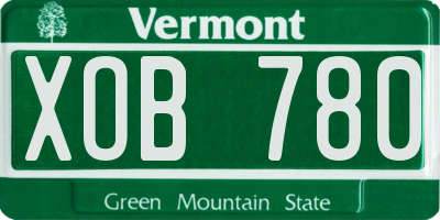 VT license plate XOB780