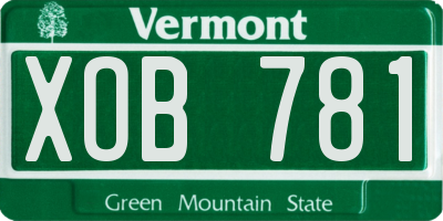 VT license plate XOB781