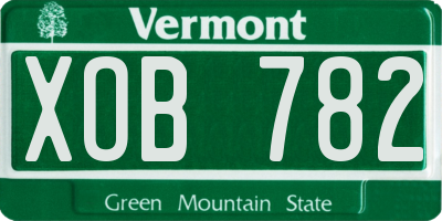 VT license plate XOB782