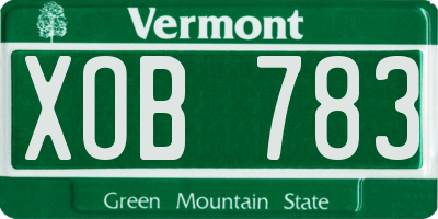 VT license plate XOB783