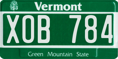 VT license plate XOB784