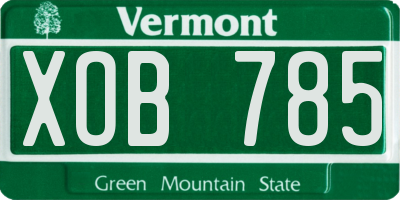 VT license plate XOB785