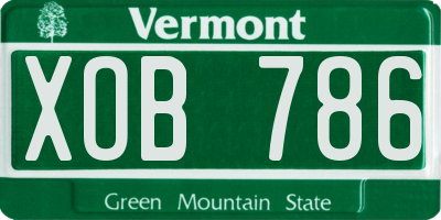 VT license plate XOB786
