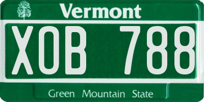 VT license plate XOB788