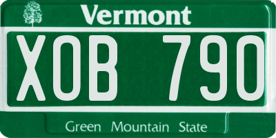 VT license plate XOB790