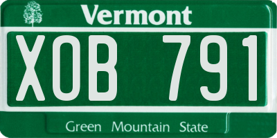 VT license plate XOB791
