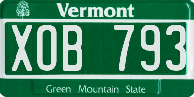 VT license plate XOB793