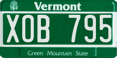 VT license plate XOB795