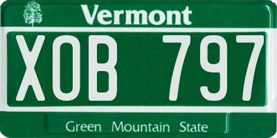 VT license plate XOB797