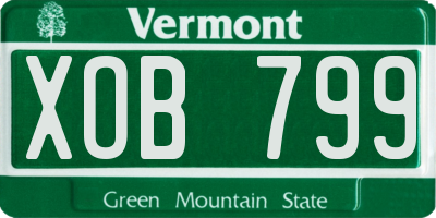 VT license plate XOB799