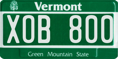 VT license plate XOB800