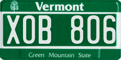 VT license plate XOB806