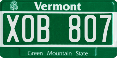 VT license plate XOB807