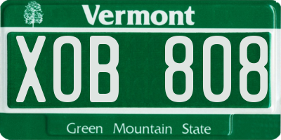 VT license plate XOB808