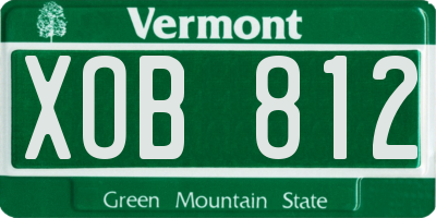 VT license plate XOB812