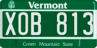 VT license plate XOB813