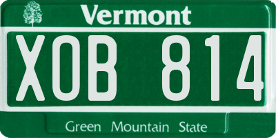 VT license plate XOB814