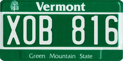 VT license plate XOB816