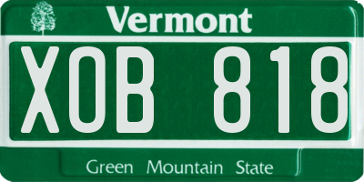 VT license plate XOB818