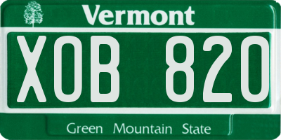 VT license plate XOB820