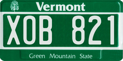VT license plate XOB821