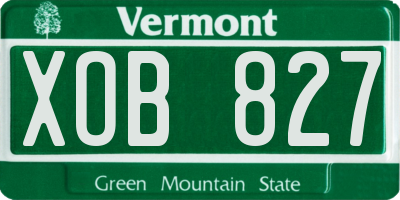 VT license plate XOB827