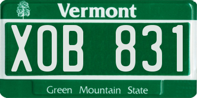 VT license plate XOB831