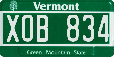 VT license plate XOB834